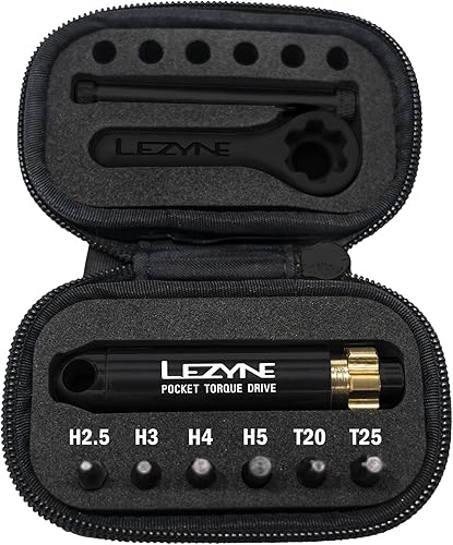 Miniatura 2 de LEZYNE Herramienta multiherramienta para bicicleta, llave dinamométrica de trinquete de torsión precalibrada, incluye seis brocas de acero