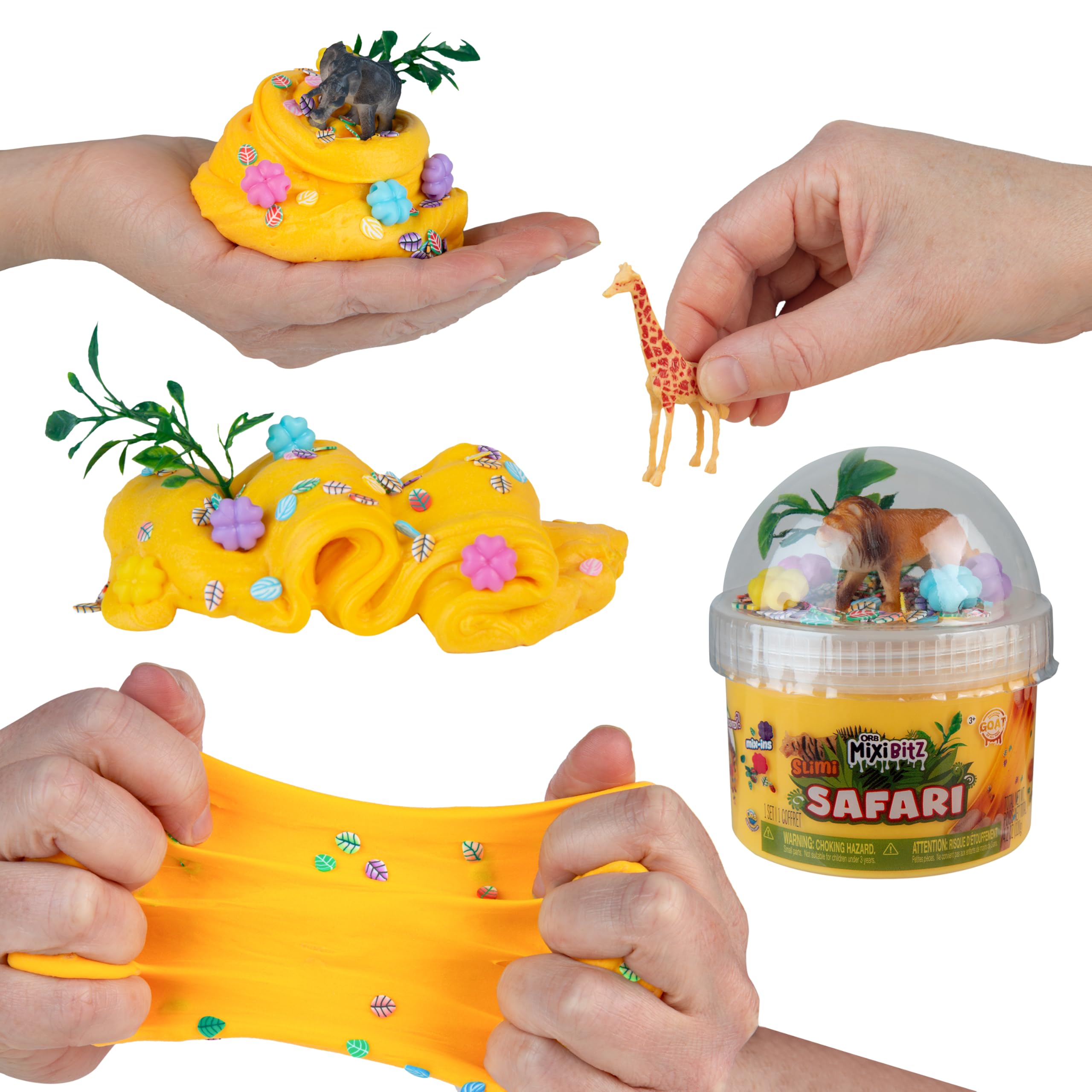 ORB Goat MixiBitz Adventure Slime 3 Pack - Safari, Sea, Dino