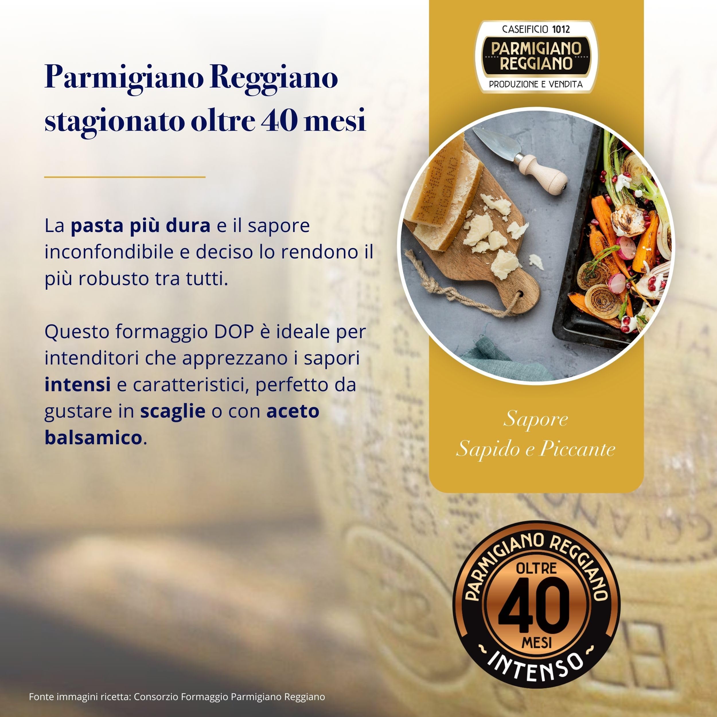 Parmigiano Reggiano Dop 40 mesi da Allevamento e Agricoltura Sostenibili - Premiata Produzione Artigianale dal 1949 - Formaggio Naturalmente Privo di Lattosio ANTICA LATTERIA DUCALE (1kg - 2pz)