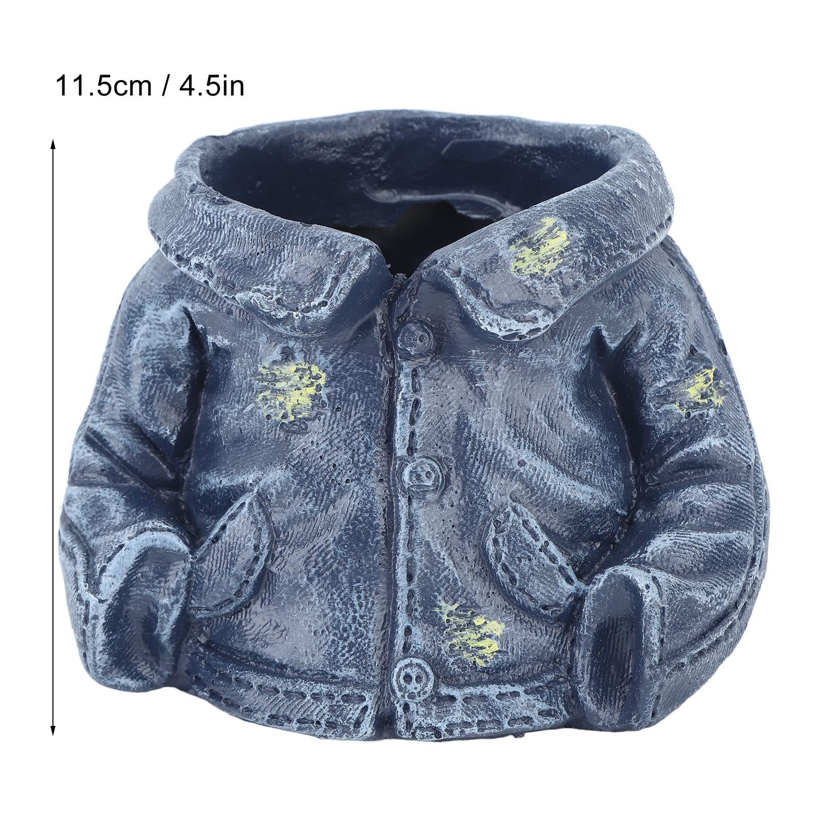 Jacken-Blumentopf Aus Kunstharz – Denim-Stil, Ca. 11,5 Cm, Für Sukkulenten & Deko