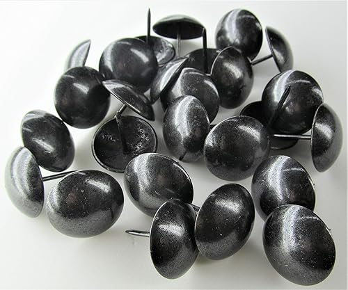 Miniatura 2 de ComfortStyle Tachuelas de tapicería premium, pasadores de clavo de 1 pulgada de diámetro, adorno decorativo grande para muebles (25, perla negra)