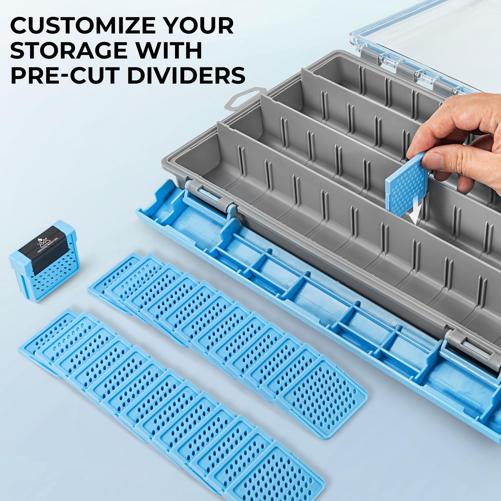 Calamus Wasserdichte Angelbox, 3600 und 3700 Tackle Trays, Angelbox Organizer mit herausnehmbaren Trennwänden
