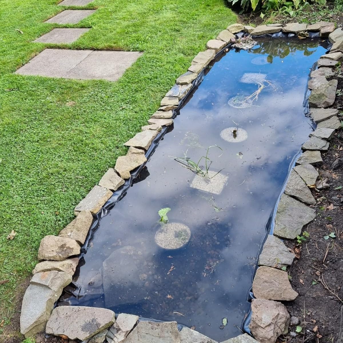 Lona para Estanque de Caucho Negro Revestimiento para Estanque Resistente Al Desgarro 2x2 1x3 3x4 4x4 5x8 5x6.0m Lámina De Invernadero Forro para Fuentes HDPE para Cascadas Paisajismo Arroyos(Tamaño:4