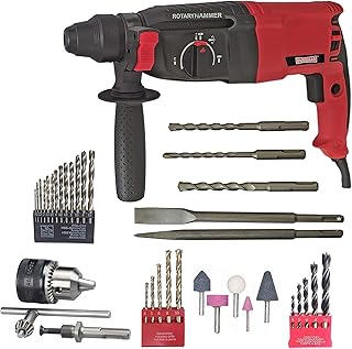 INDITRUST DUMDAAR DM26 1250W 26mm Hammer Machine with 5pc hammer bit and accessories Rotary Hammer Drill (RED) 100% Copper Winding