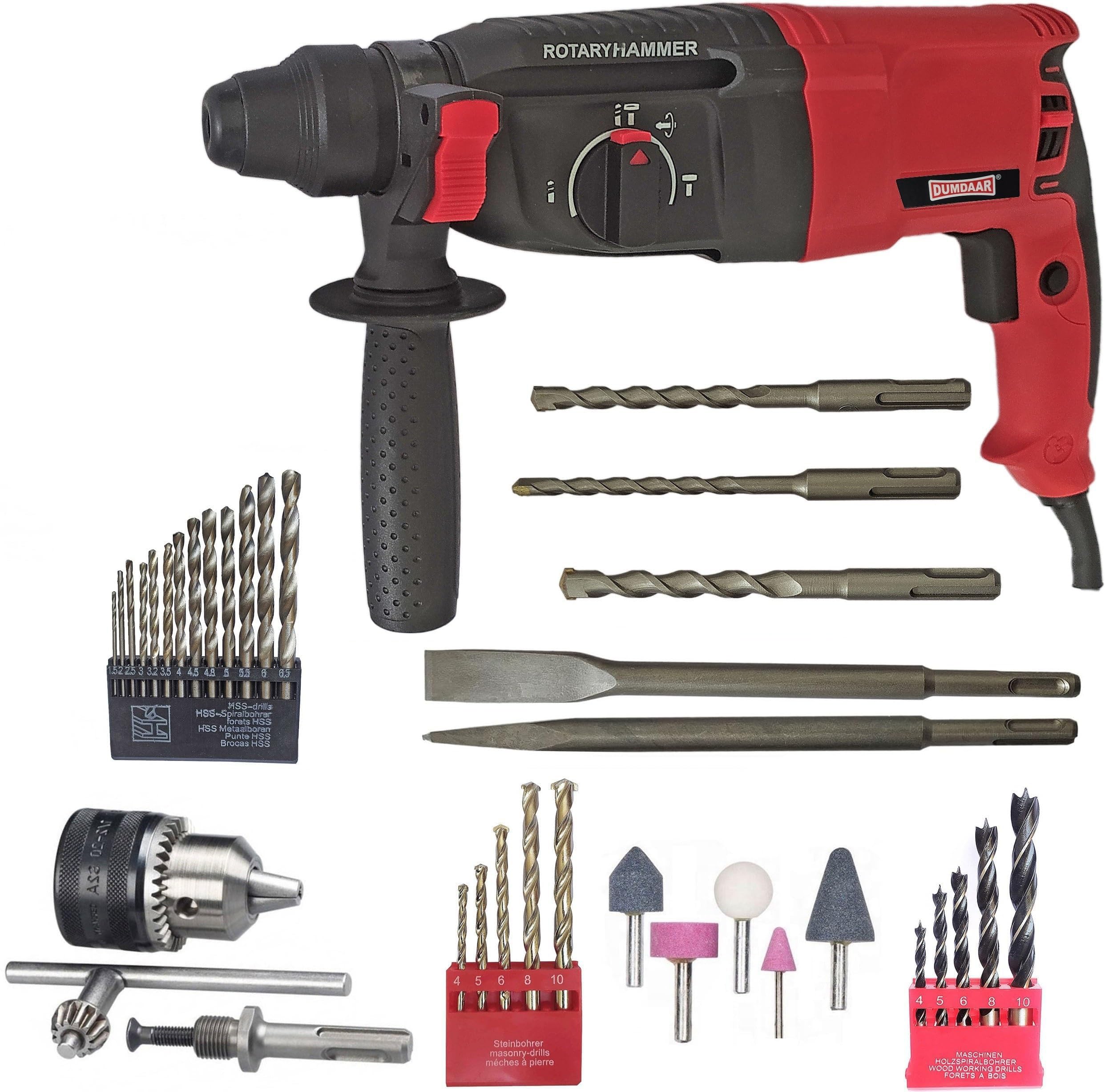 INDITRUST DUMDAAR DM26 1250W 26mm Hammer Machine with 5pc hammer bit and accessories Rotary Hammer Drill (RED) 100% Copper Winding (B0CH4RHSJQ) Amazon Price History, Amazon Price Tracker