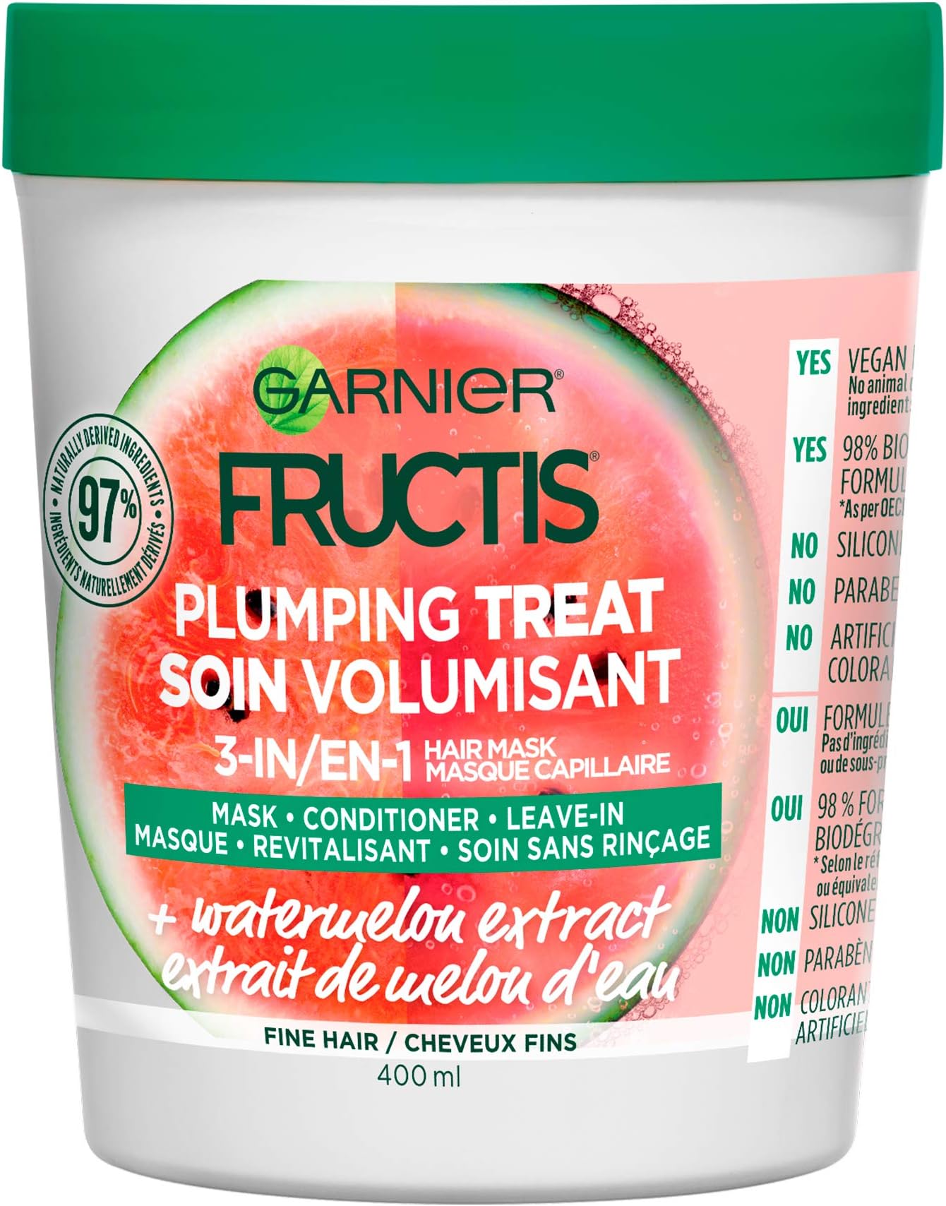 Fructis Plumping Treat 3-In-1 Hair Mask with Watermelon Extract