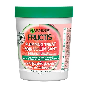 Garnier Fructis Plumping Treat 3-In-1 Hair Mask with Watermelon Extract