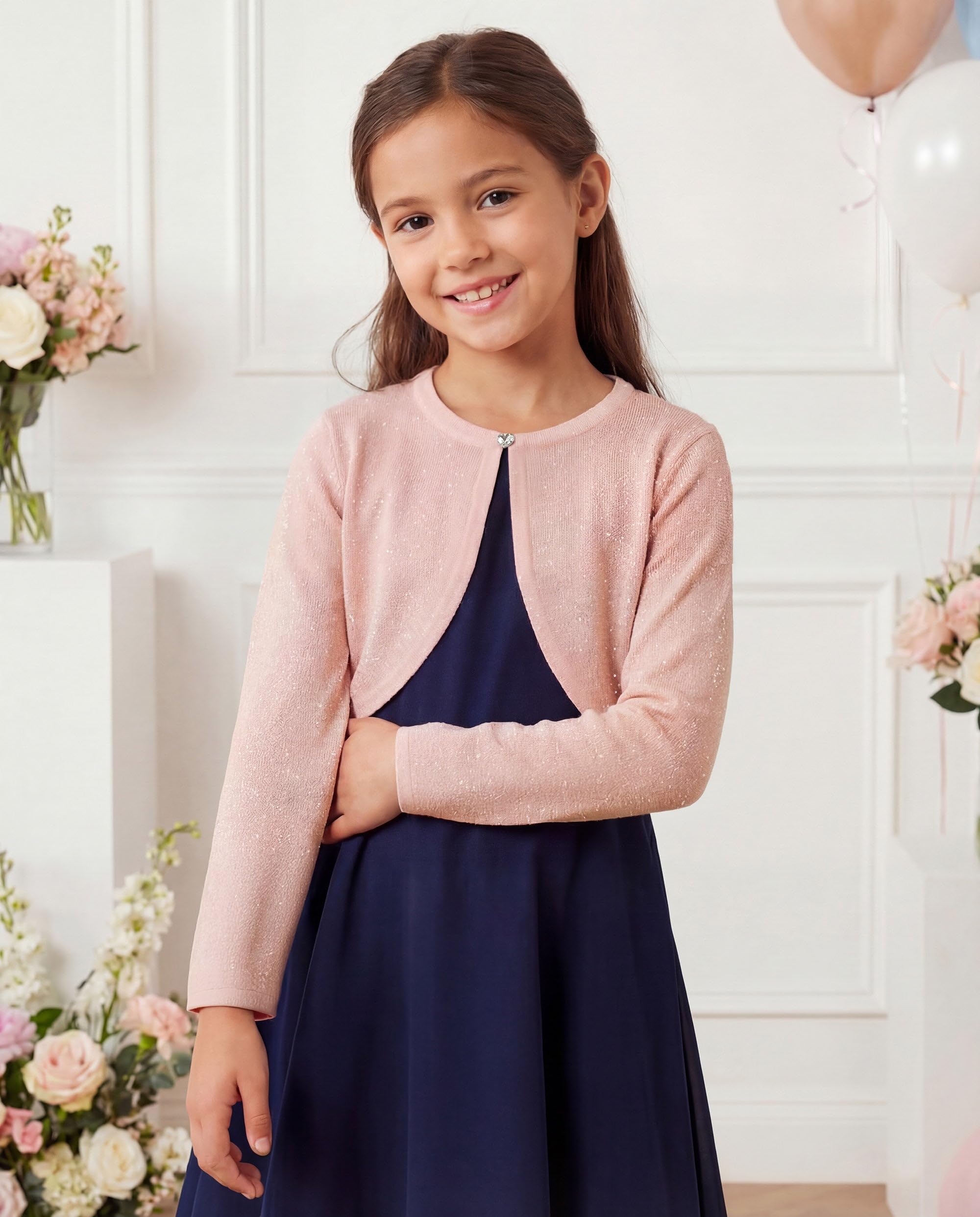 BlackButterfly Enfants Manche Longue Boléro Scintillante Filles Cardigan