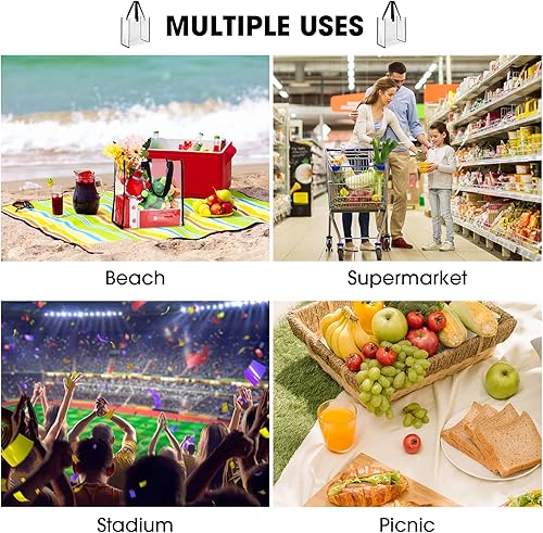 Vista 24 de 12 bolsas transparentes aprobadas para estadios a granel de 12 x 12 x 6 pulgadas, bolsa grande de plástico transparente con asas para deportes