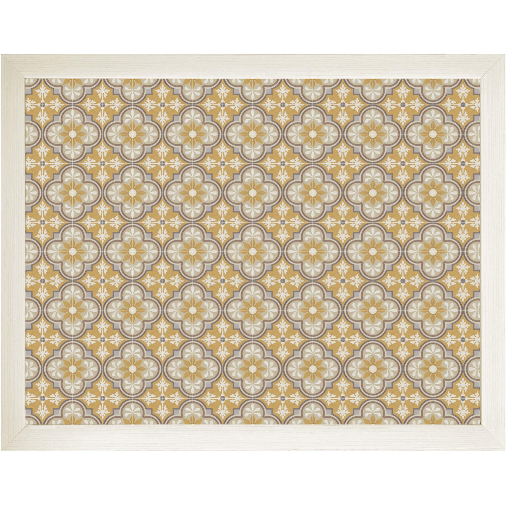 LAP TRAY: Bean Bag Padded Cushioned Eating Tray Laptop Desk (Della Gold, Cream Frame, Grey Cushion)
