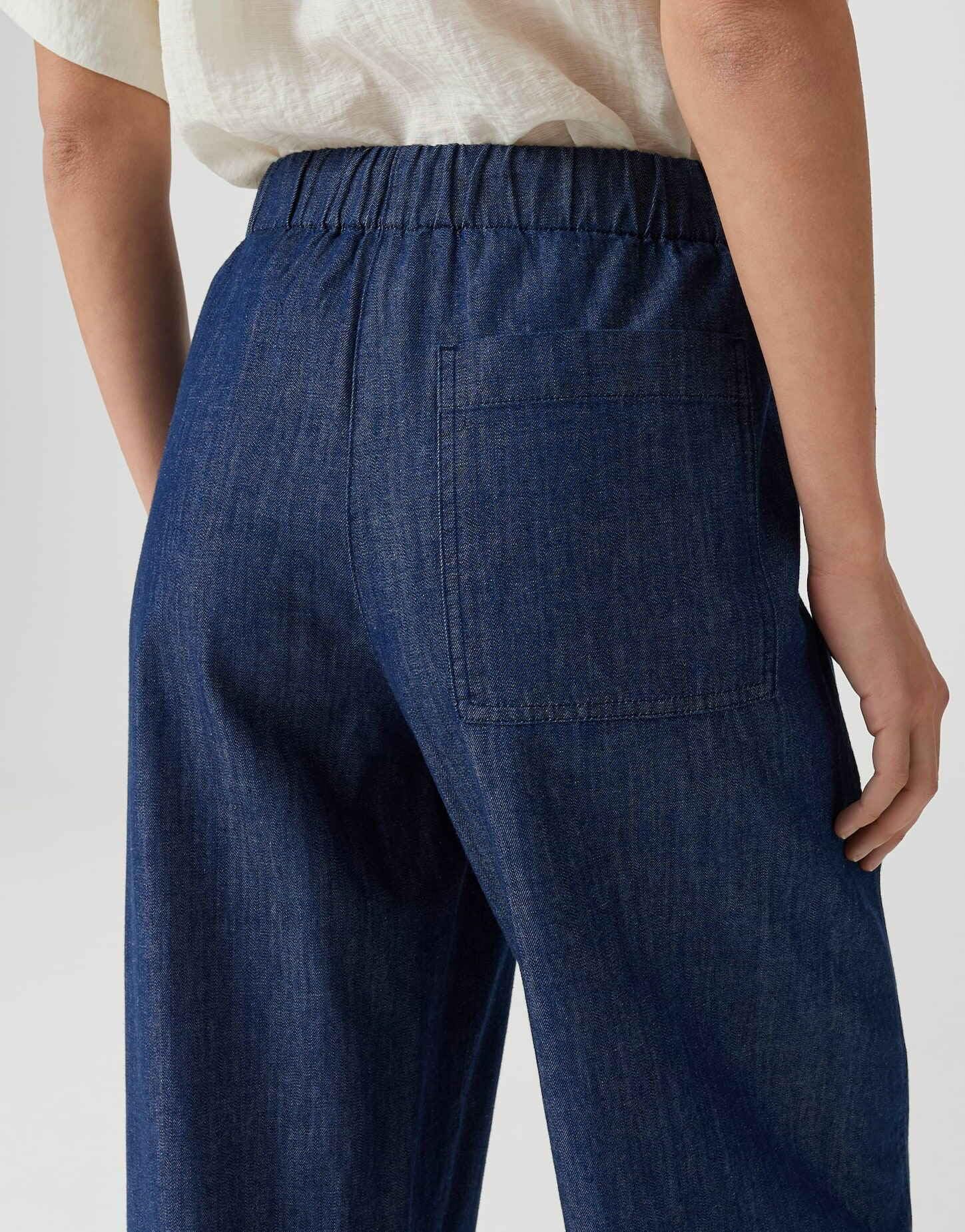 OPUS Damen Wide Leg Pants | MELANE LINE Wide Leg Pants aus Chambray in Denim Optik