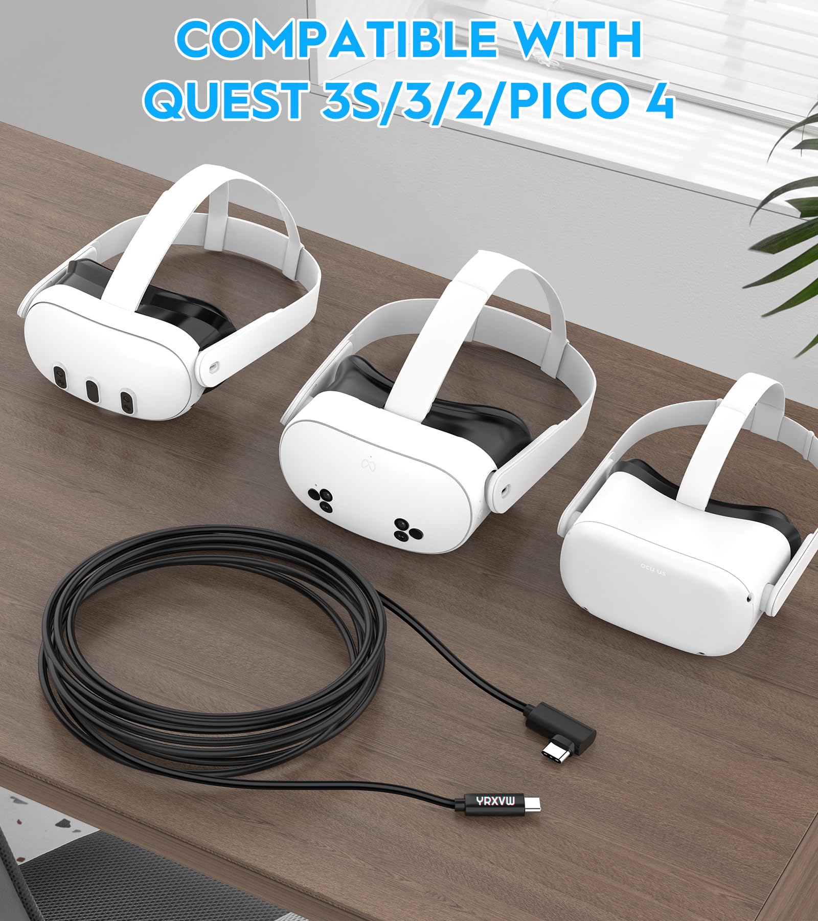 Kabel połączeniowy do Oculus Quest 2, 3 m High Speed Transfer danych typu C, kabel USB C do ładowania USB C 3.0 do Oculus Quest 2/1