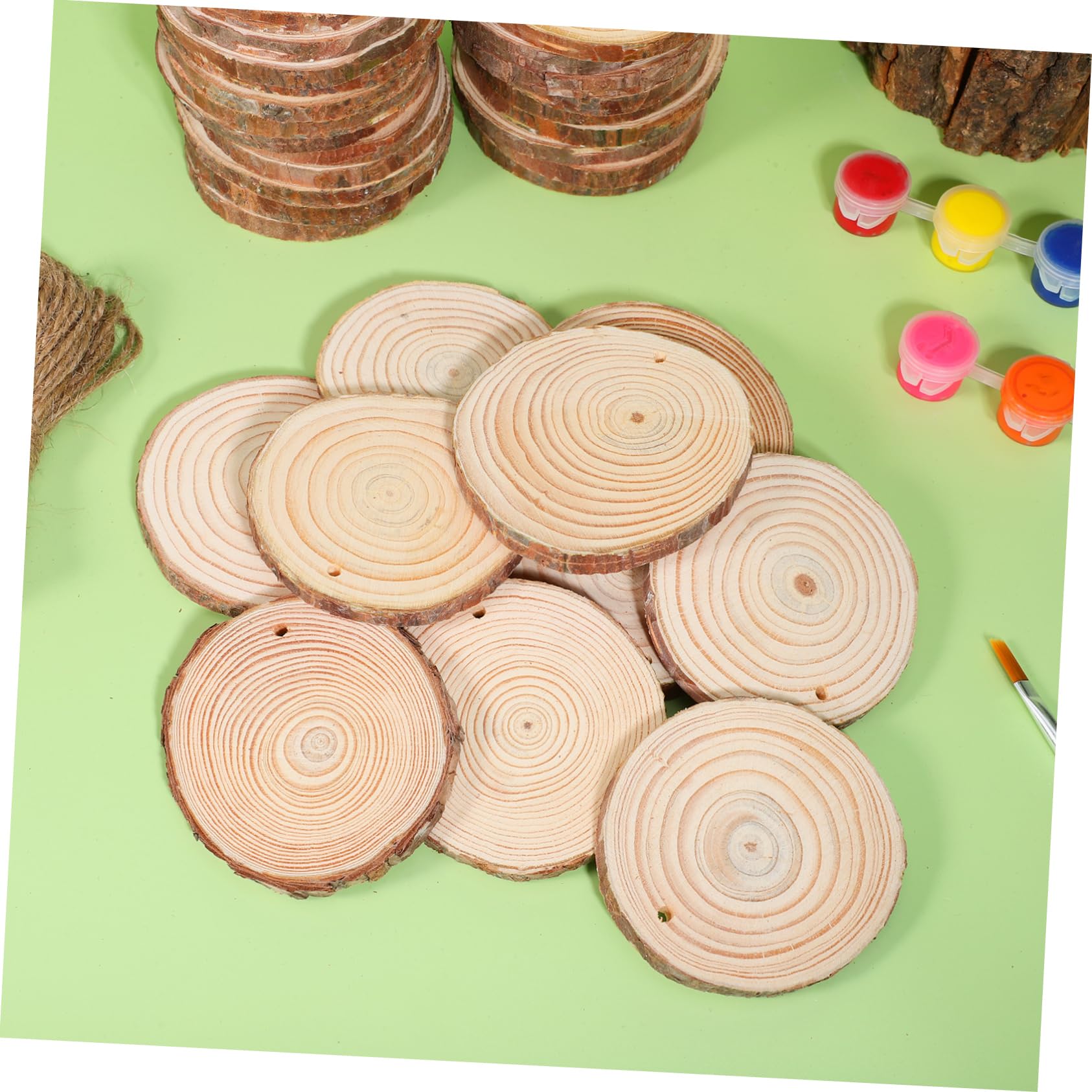 Veemoon 50stücke Ungebohrte Holzkreise Zum Basteln Naturholzscheiben Unbearbeitet Runde Holzscheiben Zum Bemalen Und Schnitzen Holzausschnitte Für Diy-projekte Und Dekorationen