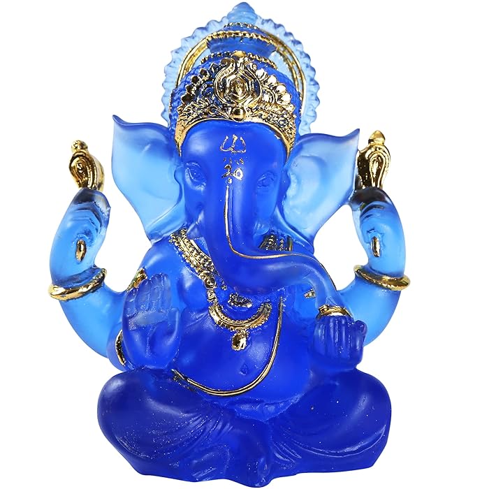 Buy H&W 5.6''H Blessing A Blue Resin Statue of Lord Ganesha Ganpati