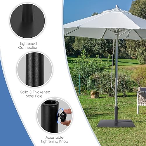 Miniatura 4 de HAPPYGRILL Base de sombrilla de patio de 20 pulgadas, soporte cuadrado de 35 libras para sombrilla de mercado al aire libre con 4 almohadillas