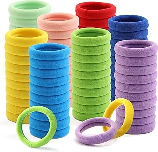 توك للشعر ناعمة بدون خياطة للشعر الكثيف والرفيع، حوامل ذيل الحصان، رباطات شعر مرنة للنساء والرجال والبنات، رباطات شعر نايلون بدون خياطة، إكسسوارات شعر لا تتلف الشعر، ألوان قوس قزح، 100 قطعة من بيسرنج