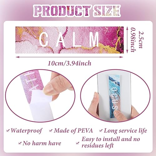 Miniatura 8 de Crtiin 50 calcomanías calmantes para ansiedad, tira sensorial con textura, táctil, áspera, adhesiva, cinta táctil, tira sensorial de ansiedad para