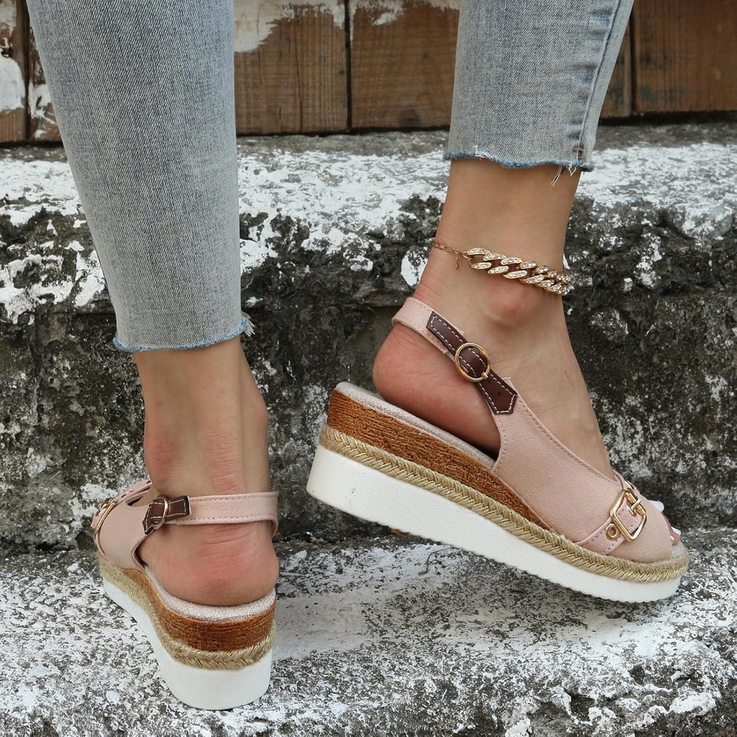 Women's Orthopedic Platform Wedge Sandals with Ankle Strap Summer Dressy 2026 Boho Espadrille Sandals for Beach Travel - Image 3