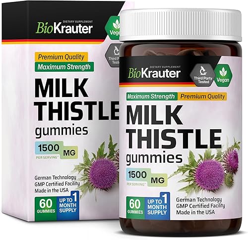 Gomitas de cardo mariano  Suplemento de limpieza de hígado, desintoxicación y reparación de silimarina  Extracto de semilla de cardo mariano 41