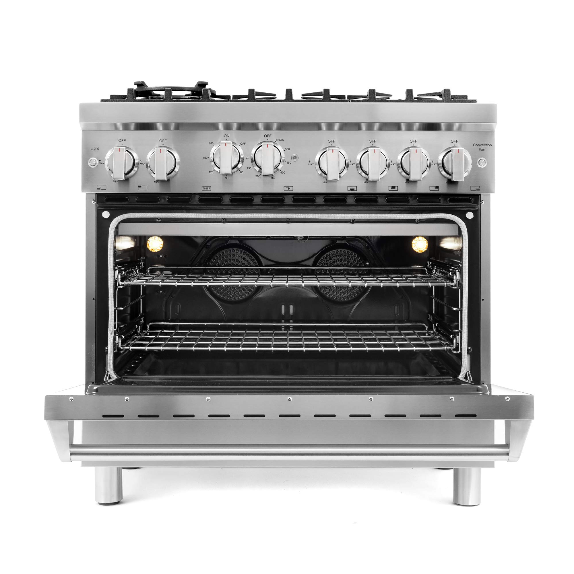 Cosmo GRP366 36 in. Freestanding Gas Range with 6 Sealed Burner Rangetop, Single Convection Oven