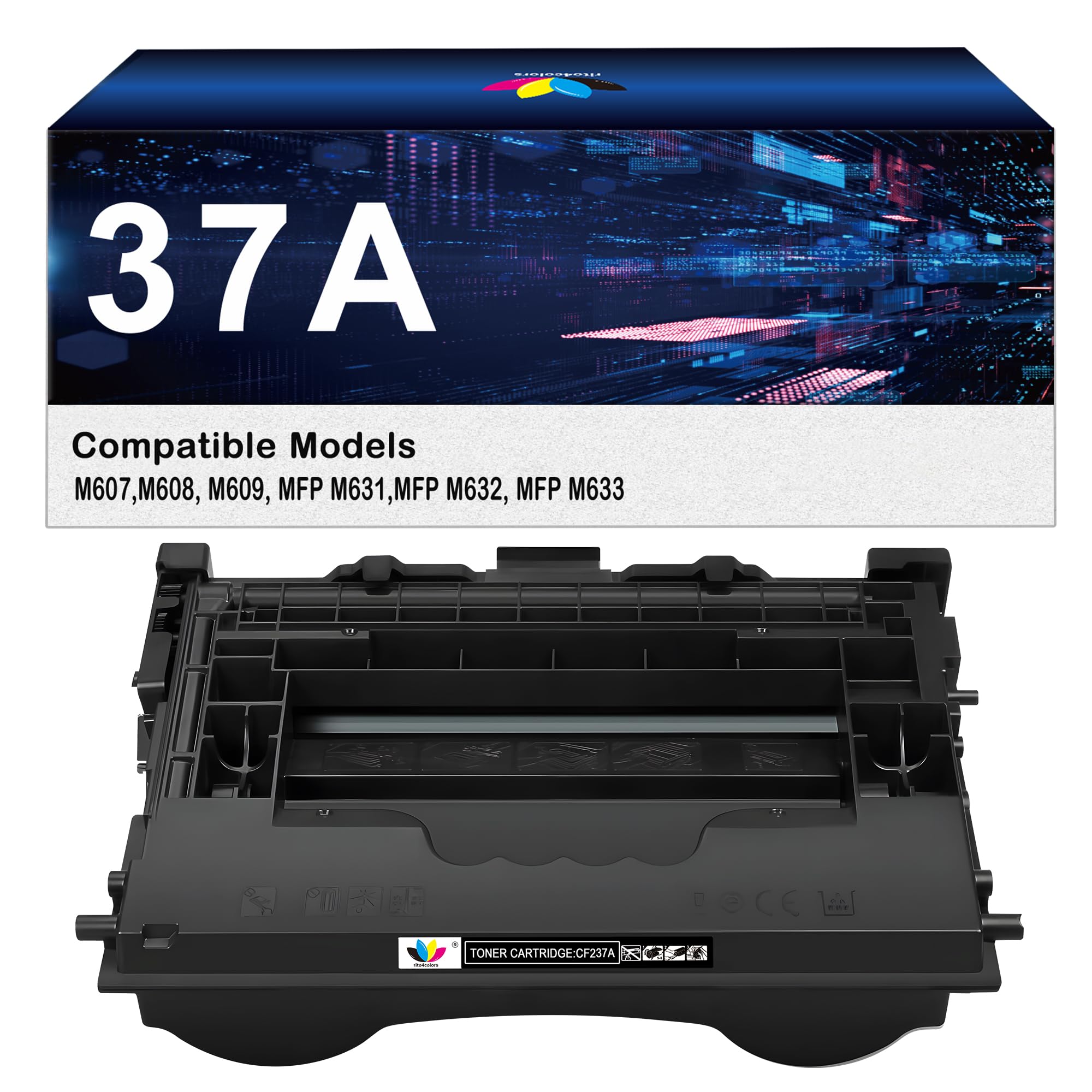 37a Black Toner Cartridge Replacement for HP 37A 37X CF237A Compatible for Enterprise M607n M608dn M609 M608n M607dn M608x M609x MFP M632 M631 M631h
