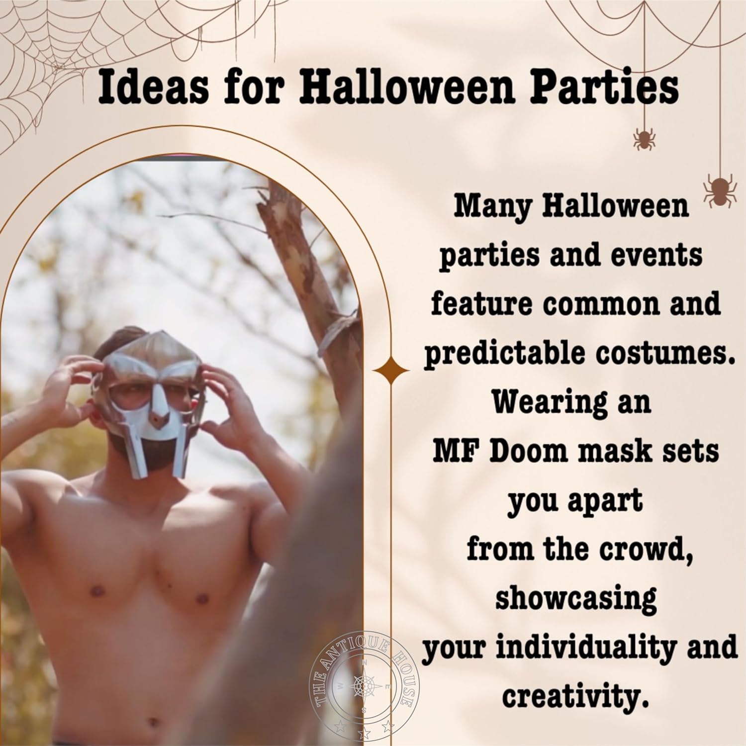 THE ANTIQUE HOUSE MF Doom Gladiator Mask, Mad-Villain, 18G Mild, Steel, Face Armour, Medieval Hand-Forged, Roman, Armor, Doom, Mask Halloween - Image 3