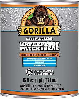 Gorilla Waterproof Patch & Seal Liquid, прозрачная, 16 унций (упаковка из 1 шт.)