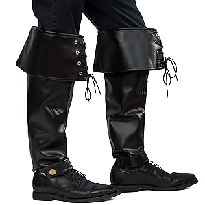 Amazon.com: Skeleteen Faux Leather Pirate Boots - Over The