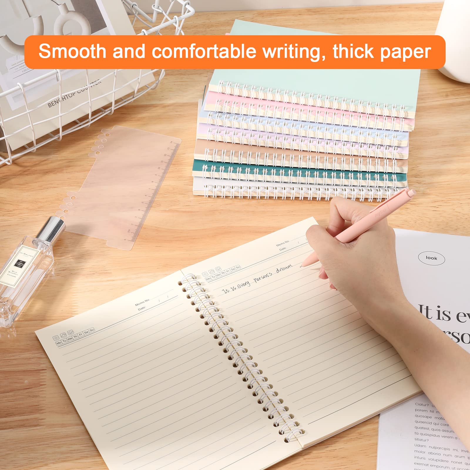 Lot de 48 carnets à spirales A5 lignés en vrac avec couverture rigide en papier kraft ligné pour le bureau, l'école, 50 feuilles, 100 pages, 21 x 14 cm, multicolore