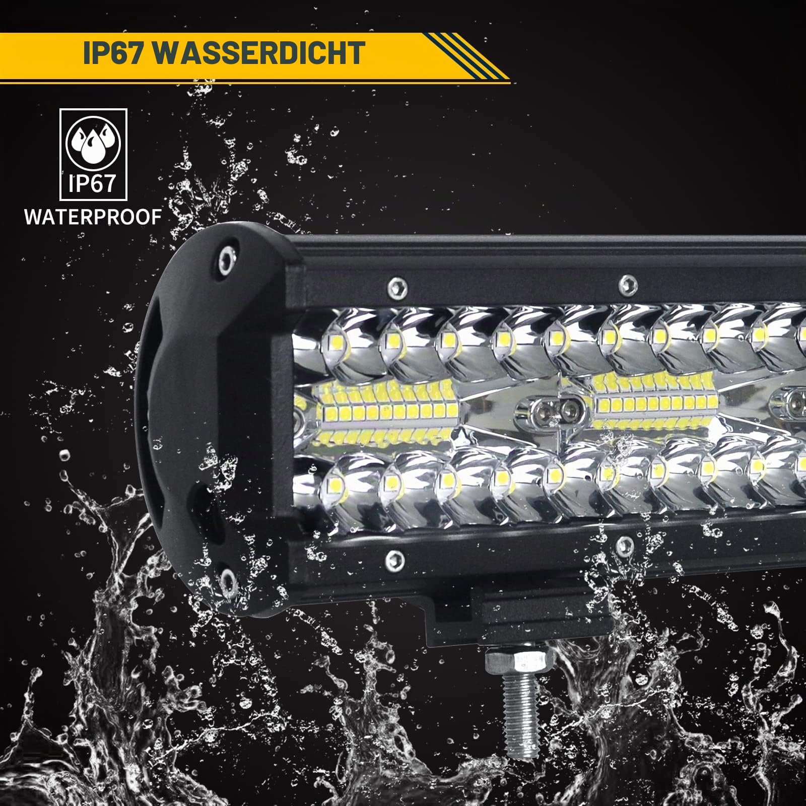 Willpower LED Lichtleiste 23" + Kennzeichenhalter 37CM + 12V Kabelbaum