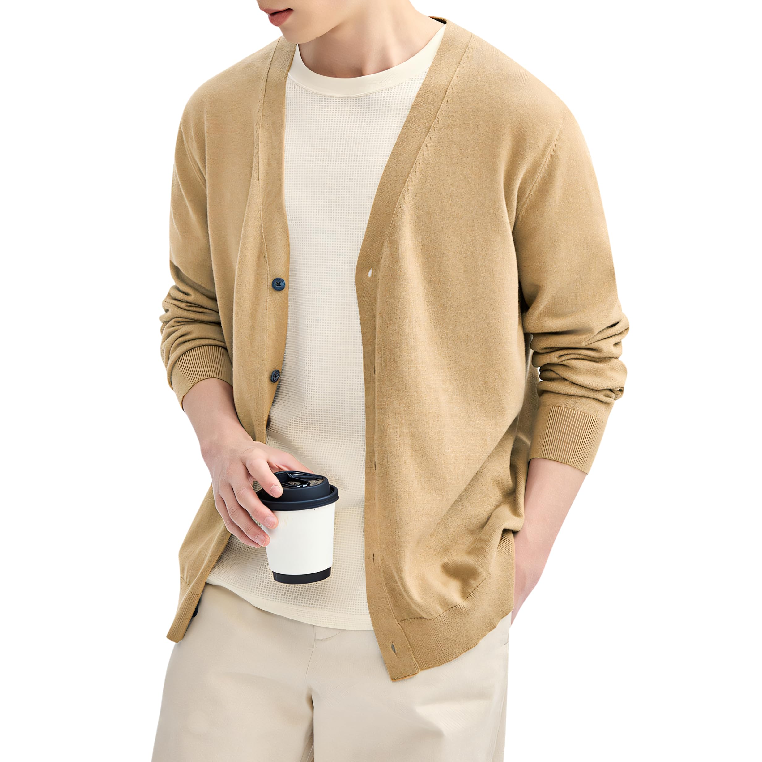 Amazon | [inotenka] カーディガン メンズ 秋 長袖 コート 