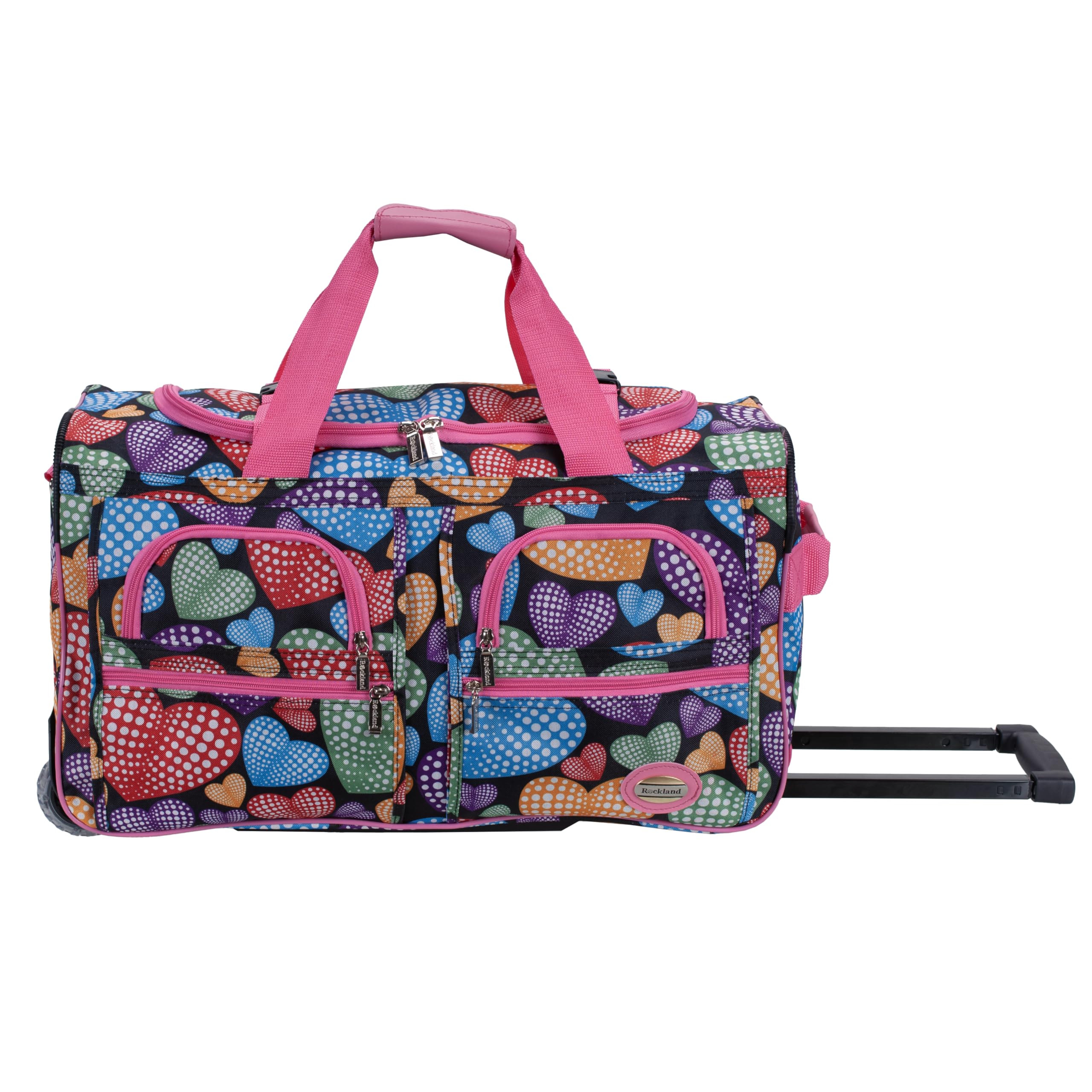 Rockland Rolling Duffel Bag, Black, 22"