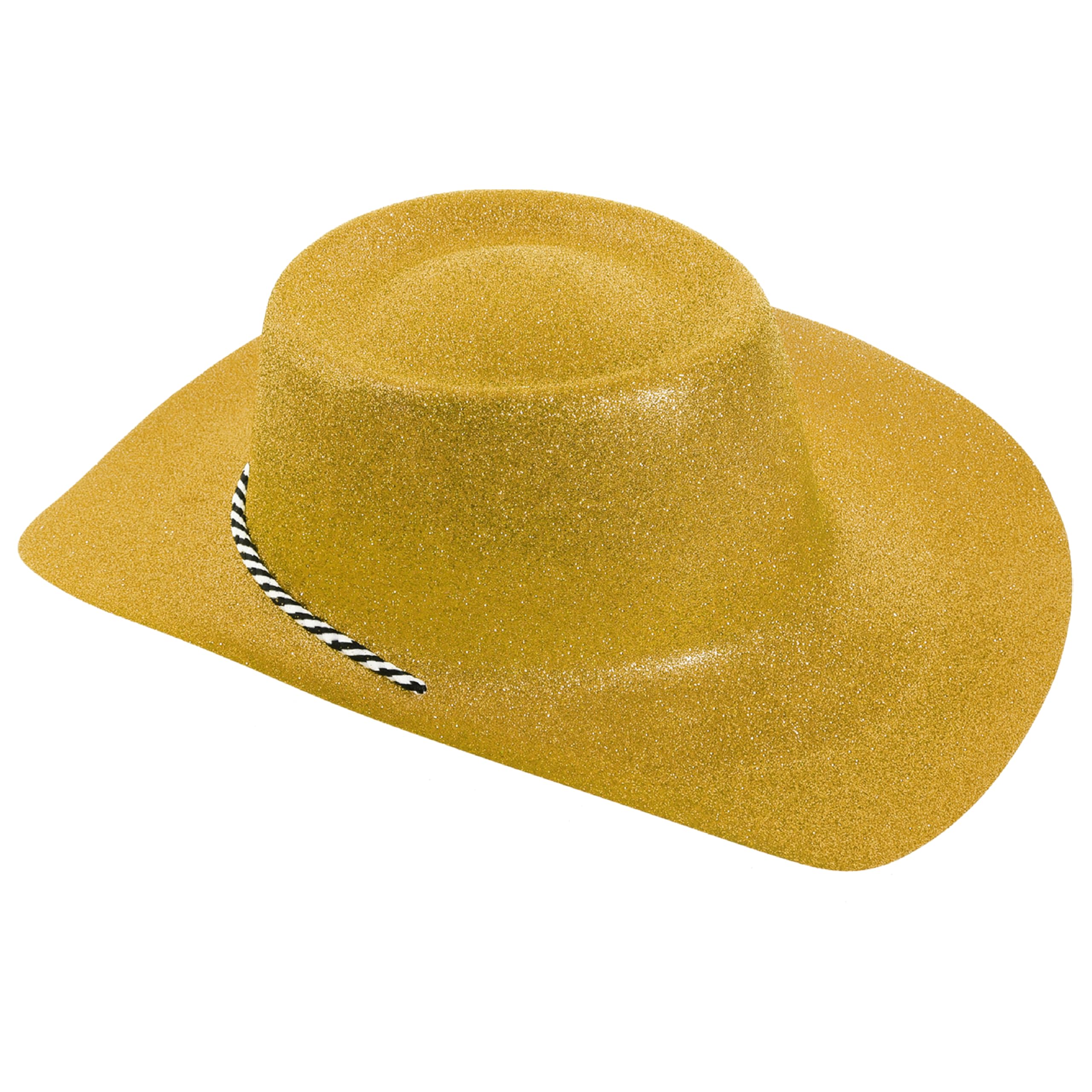 Gold Glitter Cowgirl Hats - Pack of 1 - Fancy Dress Accessory Perfect For Hen Party Cowboy Costumes Stage Show Dance Shows