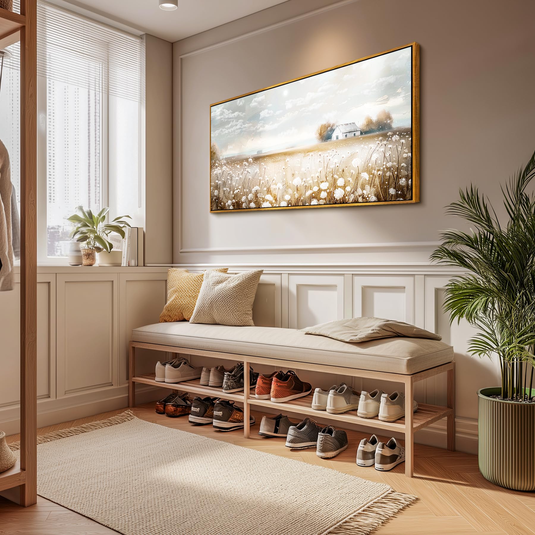 hyidecorart Flores Marcos Cuadros Decoracion Salon Moderno 60x120 cm | Temas Naturales, Impresión HD, Fácil de Colgar, Grandes Formatos, Lienzo, Decoración Mural Hermoso, Regalo, Instalación Fácil