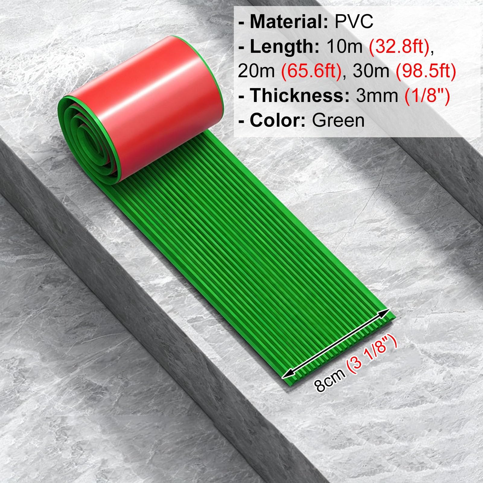 Perfil de Transición para Suelo Perfil Plano de PVC para Remate de Escalón Perfil de Transición para Escalones con Reverso Adhesivo Perfil de Remate para Bordes de Escalera