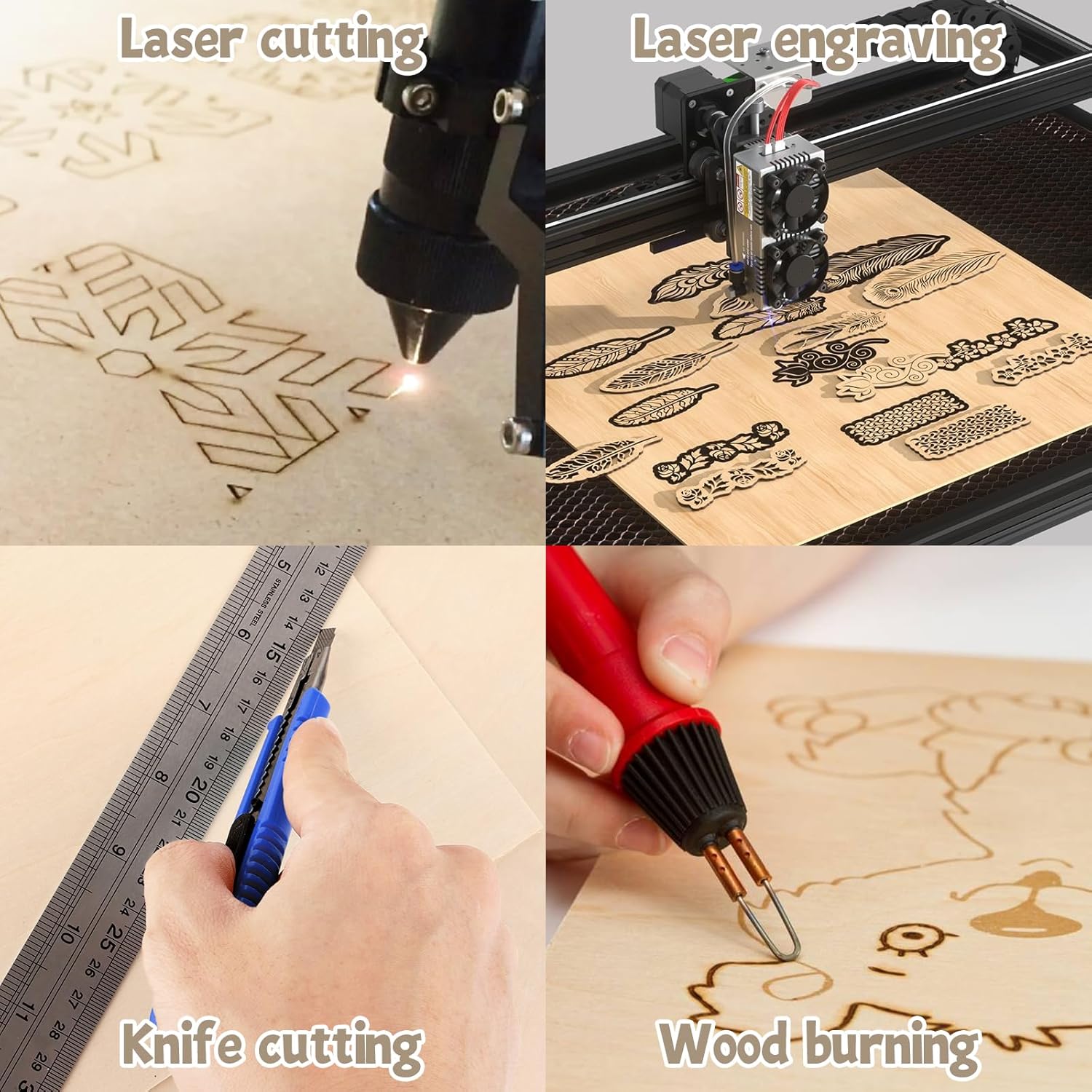 CertBuy 36 Pack Basswood Sheets 1/8 inch, 11.8"x11.8"x1/8" Craft Plywood Sheets, 3mm Basswood for Laser Cutting, Plywood Board Unfinished Wood for Crafts DIY Ornaments and Models Engraving Drawing