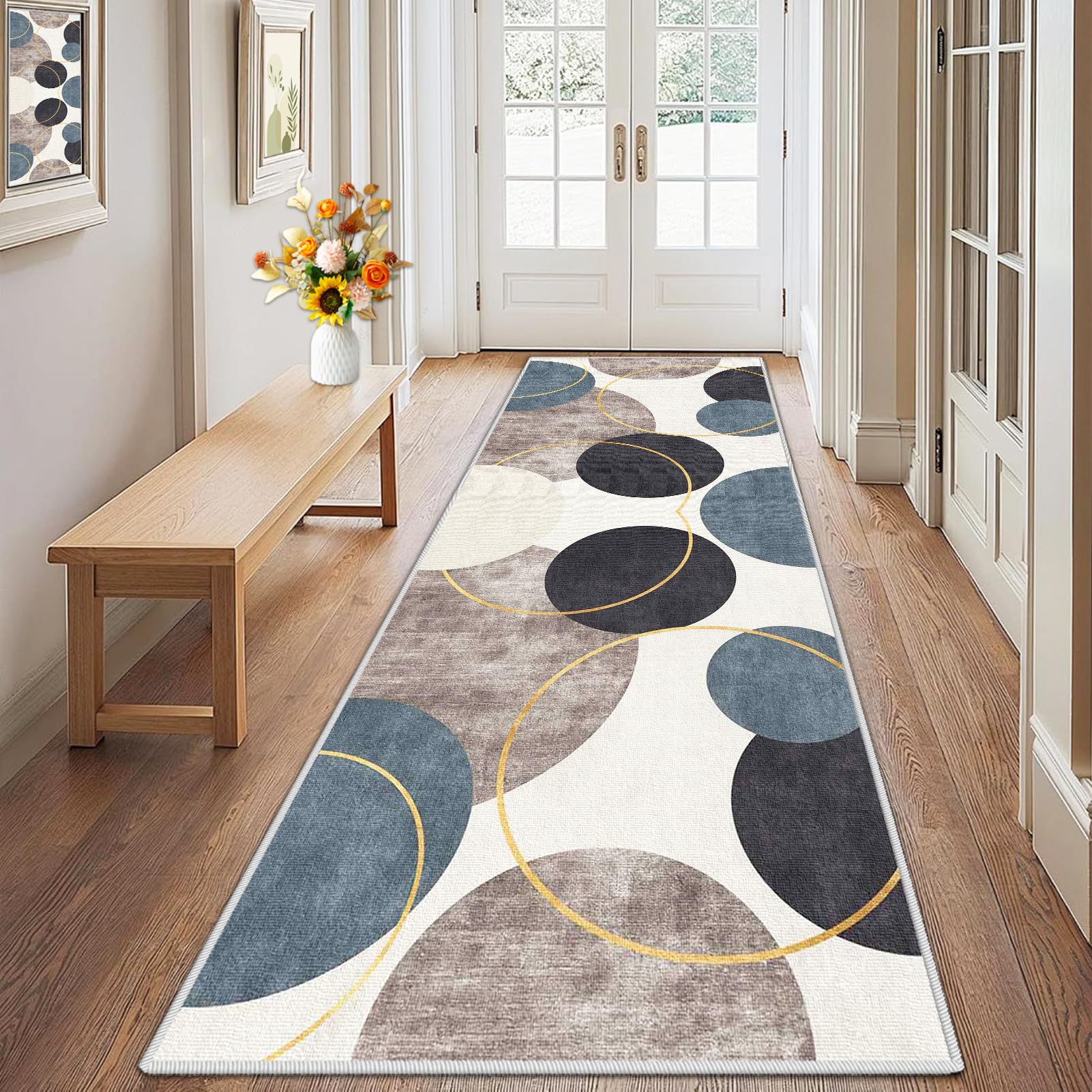 Dywanik kuchenny nadaje się do prania, antypoślizgowy dywanik do kuchni, 100 x 120 cm, mata zatrzymująca brud, dywan na korytarz, chodnik kuchenny, chłonny dywanik do wnętrz, salonu, korytarza