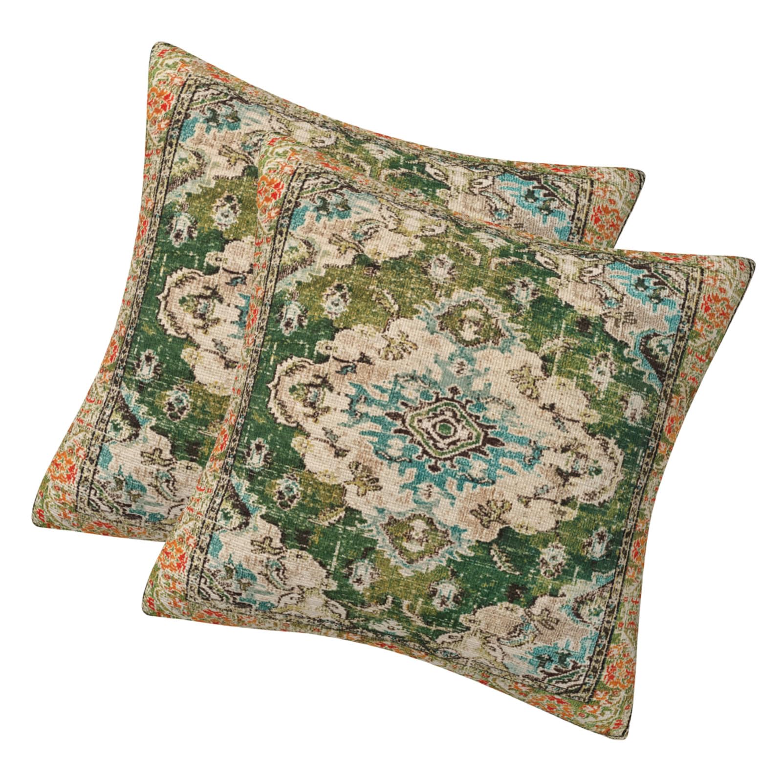 Set di 2 federe con nappe in stile bohémien per soggiorno, federe con nappe trapuntate, bianco sporco, 45 x 45 cm (senza anima) | Leroy Merlin