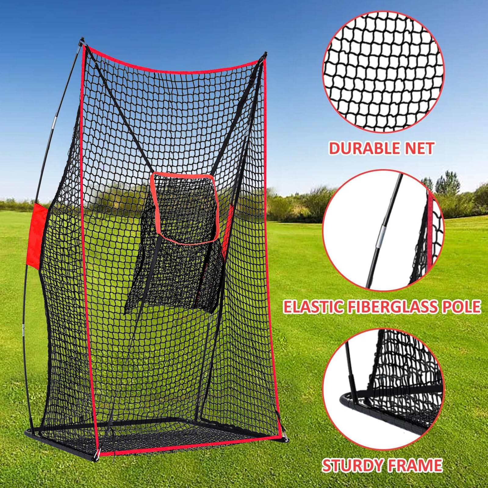 OKAYES Football Kicking Net Football Throwing Nets for Field Goal Portable 3×6FT Training Target for Improving Passing Kicking Accuracy