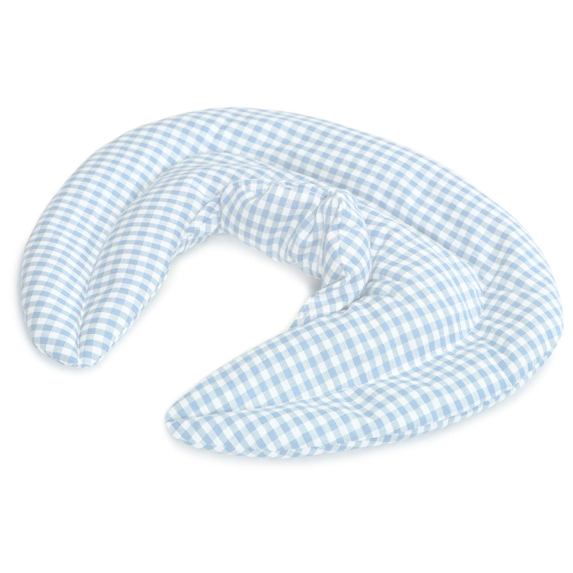 Cuscino del collo, cotone biologico, bianco-azzurro. Cuscino termico con semi di ribes, terapia caldo e freddo