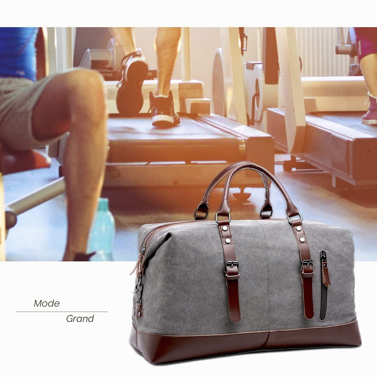 Grand Sac de Voyage en Toile avec fourre-Tout, Sac à Main et Sac à Main, Sac à bandoulière pour Le Week-End Crossbody