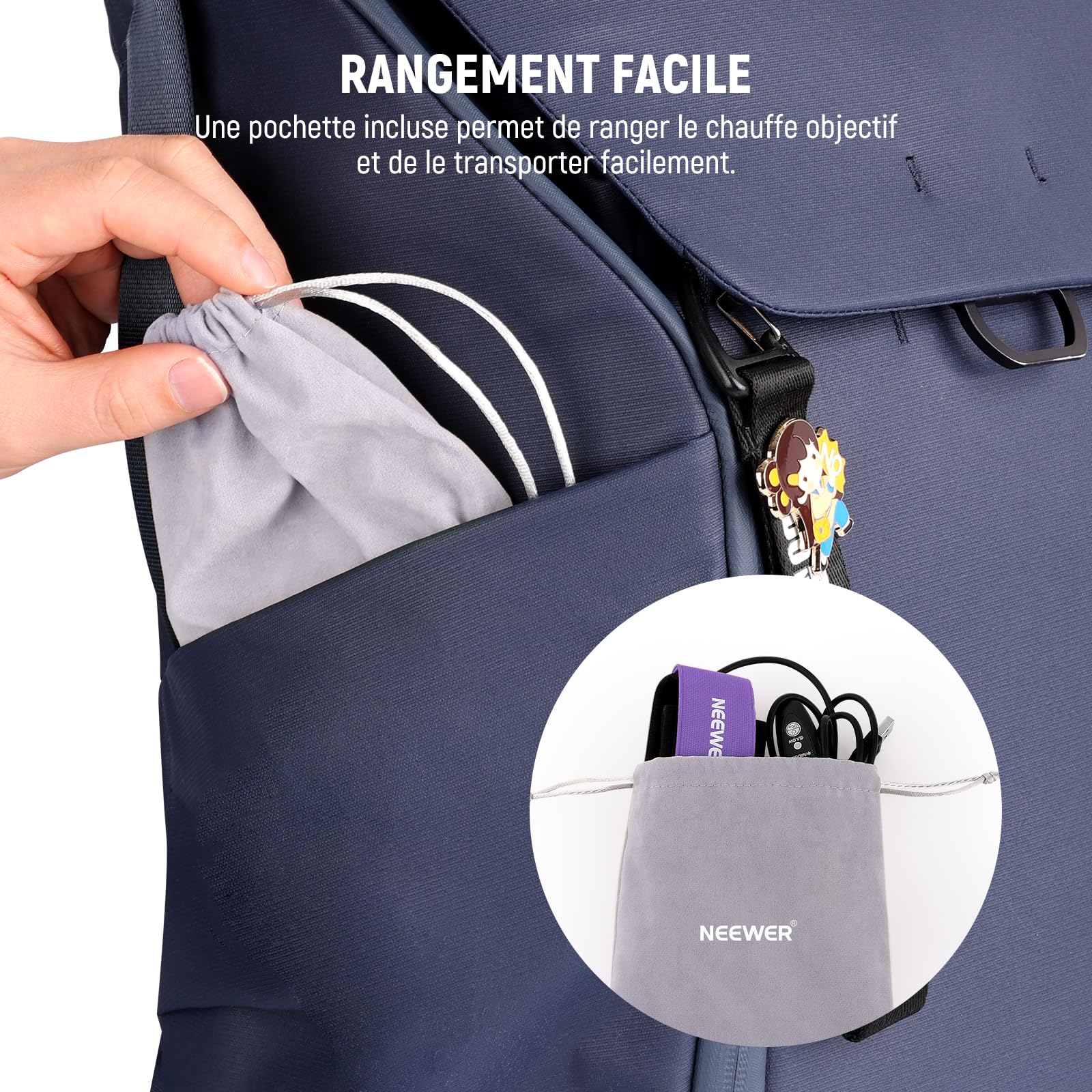 NEEWER 16"/400mm Chauffe-Objectif USB pour Télescope, Bande Chauffante Anti-Buée,3 Niveaux de Température, Empêche Condensation de Rosée pour DSLR Caméra sans Miroir Jumelles Astrophotographie, HW-29B