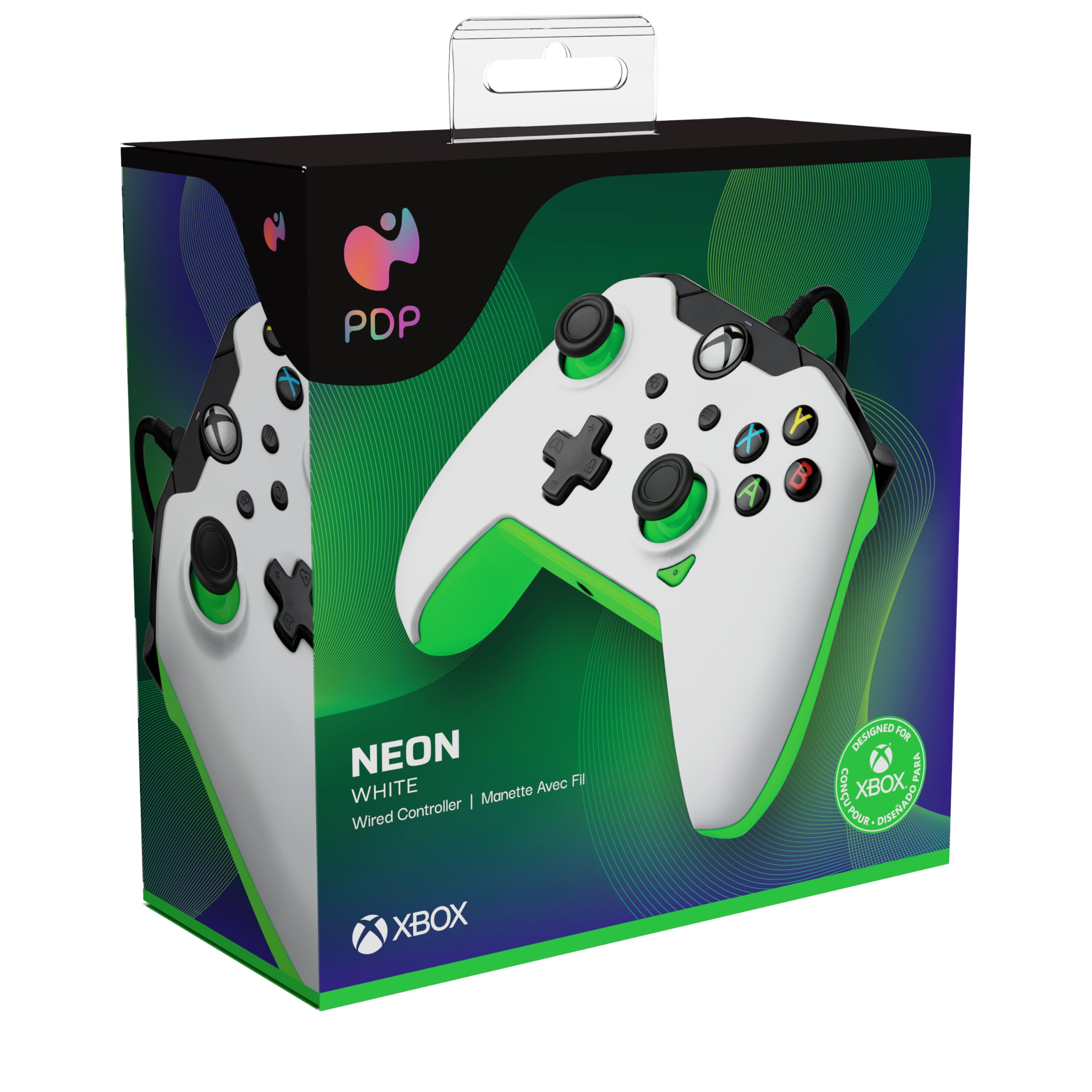 PDP Wired Video Game mando Neon White for Xbox Series X|S, Gamepad, Gaming mando, Xbox One, Officially Licensed
