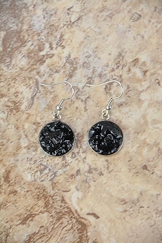 Miniatura 2 de Black Tourmaline in Resin Drop Earrings