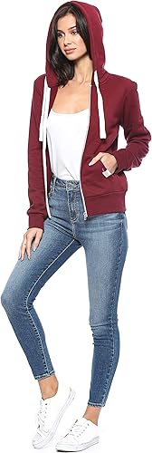 Miniatura 4 de Urban Look Sudadera con capucha de manga larga con cremallera y forro polar para mujer