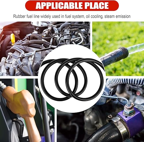 Miniatura 5 de Manguera de caucho NBR para combustible con diámetro interior de 3/8 pulgadas (10 mm), manguera de bloqueo de 10 pies y alta presión 300 PSI