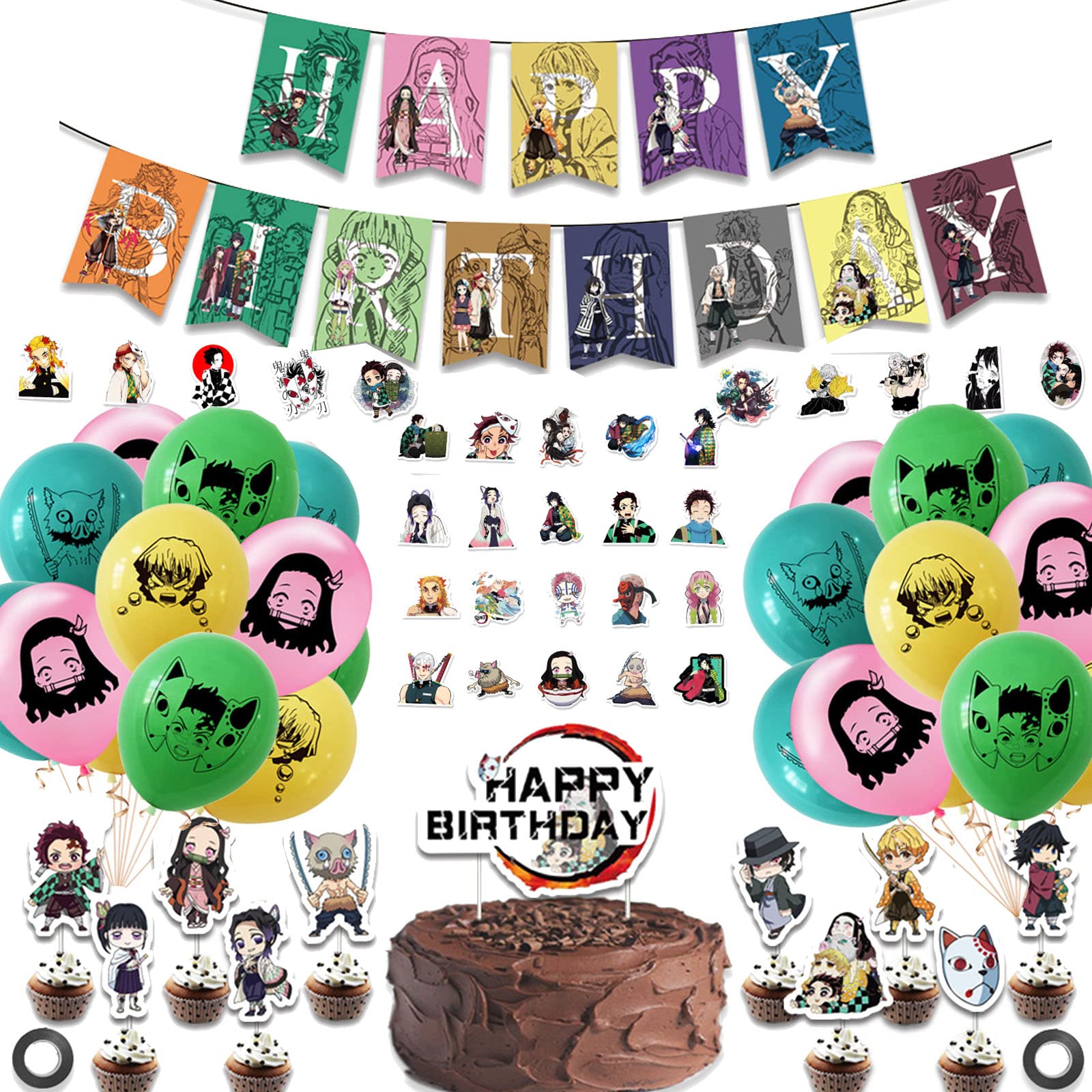 Buy Demon Slayer Birthday Party Supplies, Anime Birthday Decoration