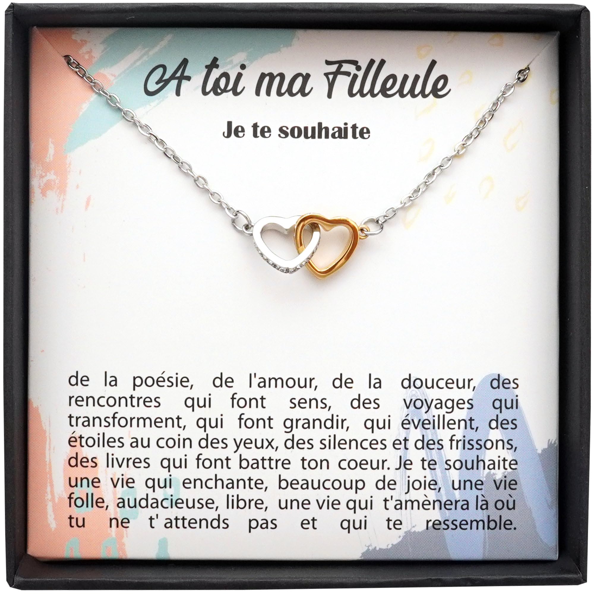 Collier cœurs entrelacés pour filleule : le cadeau mémorable