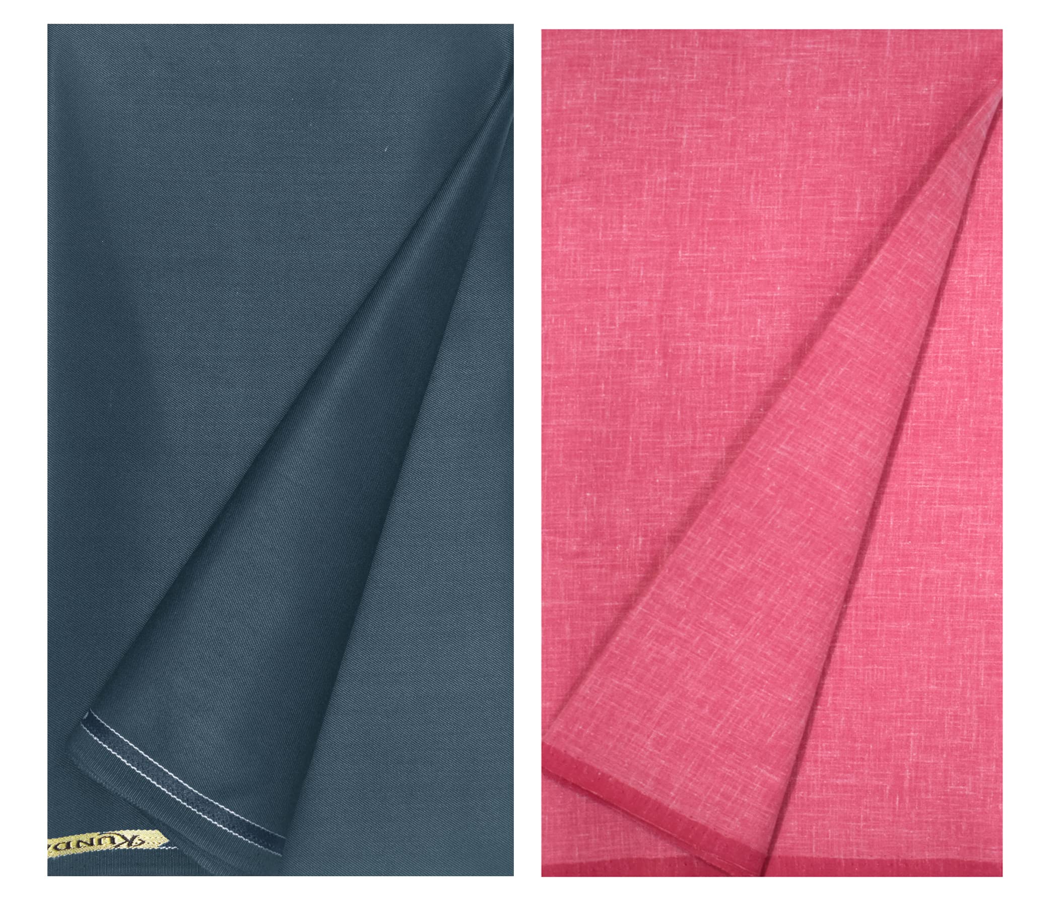 KUNDAN SULZ GWALIOR Men's Cotton Shirt & Trouser Fabric Combo Set (Steel Grey & Dark Pink)-picture-21