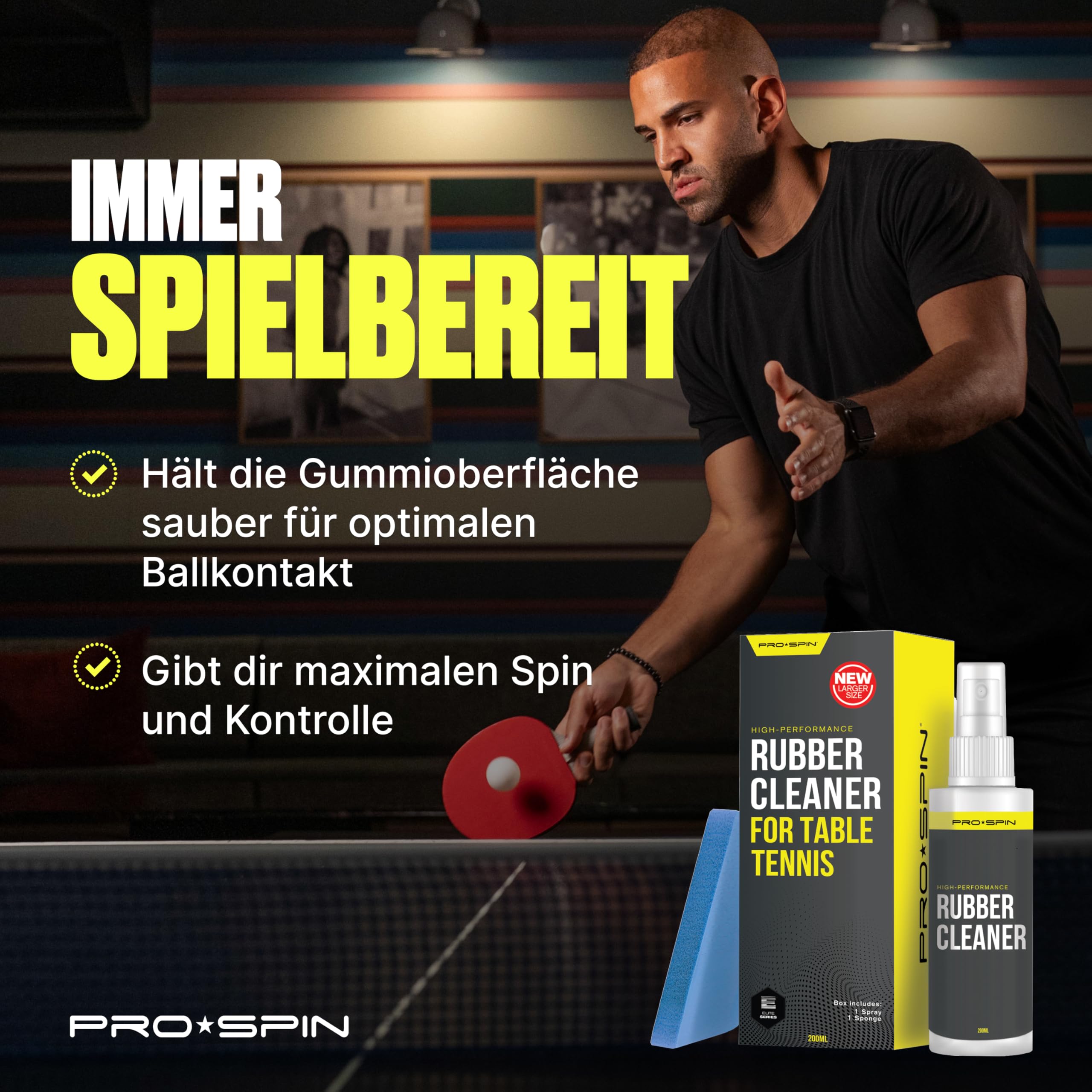 PingPong Paddel Reiniger 100 Ml - Schaumreiniger Für Tischtennisschläger - Mehr Griff & Leistung
